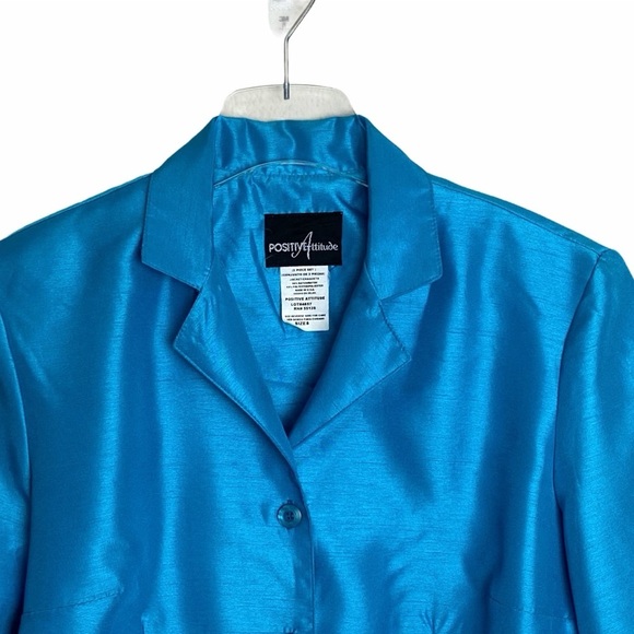 POSITIVE ATTITUDE 1Pc. Blue Floral Embellishments. - Picture 2 of 7